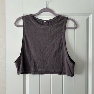lululemon athletica Gray Tank Top with Crop Design and Cut Out Features